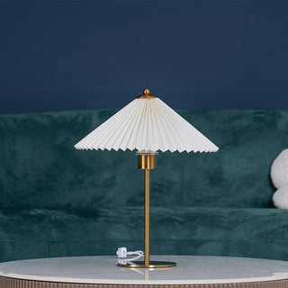 Camirir Lampe de Table à Abat-Jour Plissé