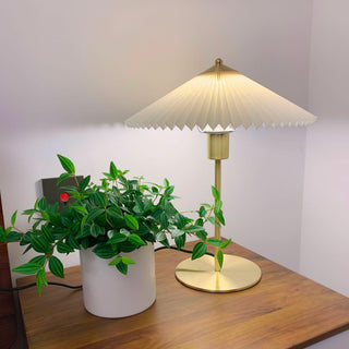 Camirir Lampe de Table à Abat-Jour Plissé