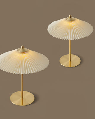 Camirir Lampe de Table à Abat-Jour Plissé