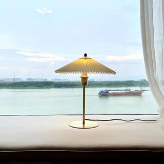 Camirir Lampe de Table à Abat-Jour Plissé