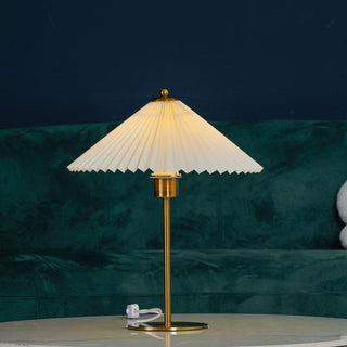Camirir Lampe de Table à Abat-Jour Plissé