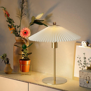 Camirir Lampe de Table à Abat-Jour Plissé