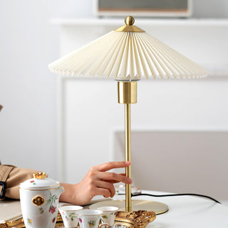 Camirir Lampe de Table à Abat-Jour Plissé