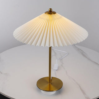Camirir Lampe de Table à Abat-Jour Plissé