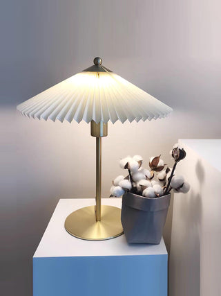 Camirir Lampe de Table à Abat-Jour Plissé