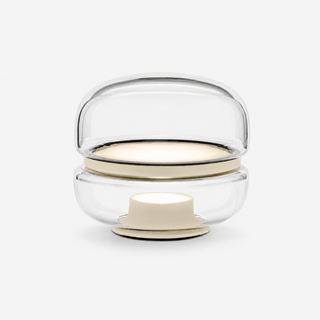 Perla Smoke Glass Table Lamp-Neutral Decor