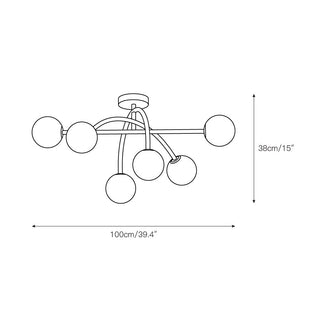 Sythael Plafonnier Laiton Verre Minimaliste Moderne