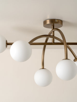 Sythael Plafonnier Laiton Verre Minimaliste Moderne