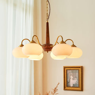 Lustra Suspension Persimmon Laiton et Verre Élégante