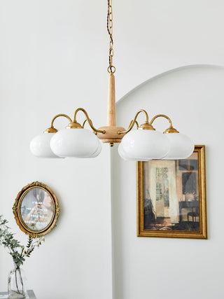 Lustra Suspension Persimmon Laiton et Verre Élégante