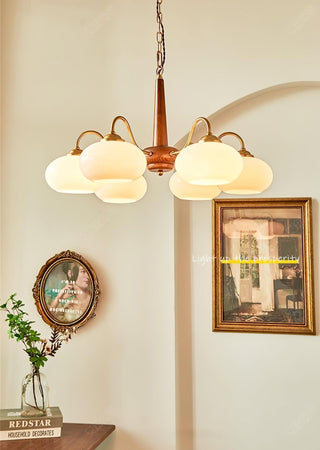 Lustra Suspension Persimmon Laiton et Verre Élégante