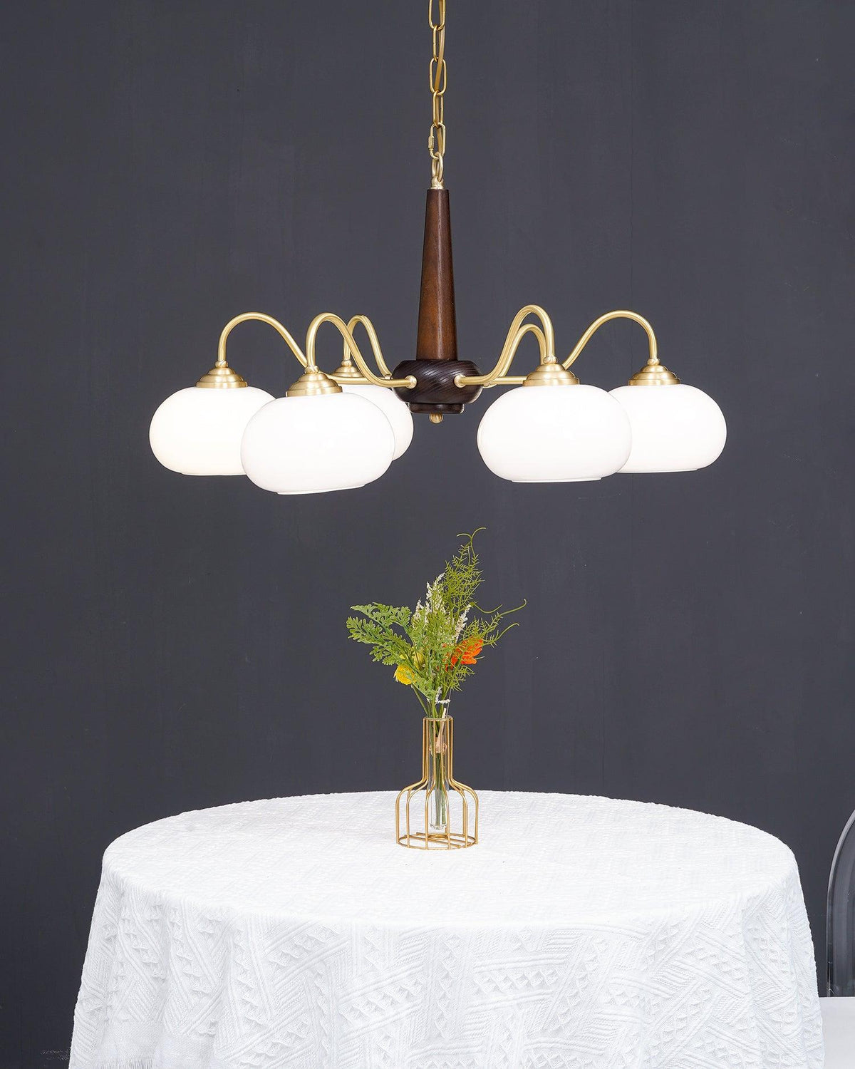 Mavene Suspension Persimmon Laiton et Verre Élégante
