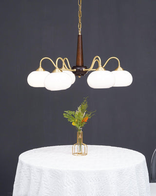 Lustra Suspension Persimmon Laiton et Verre Élégante