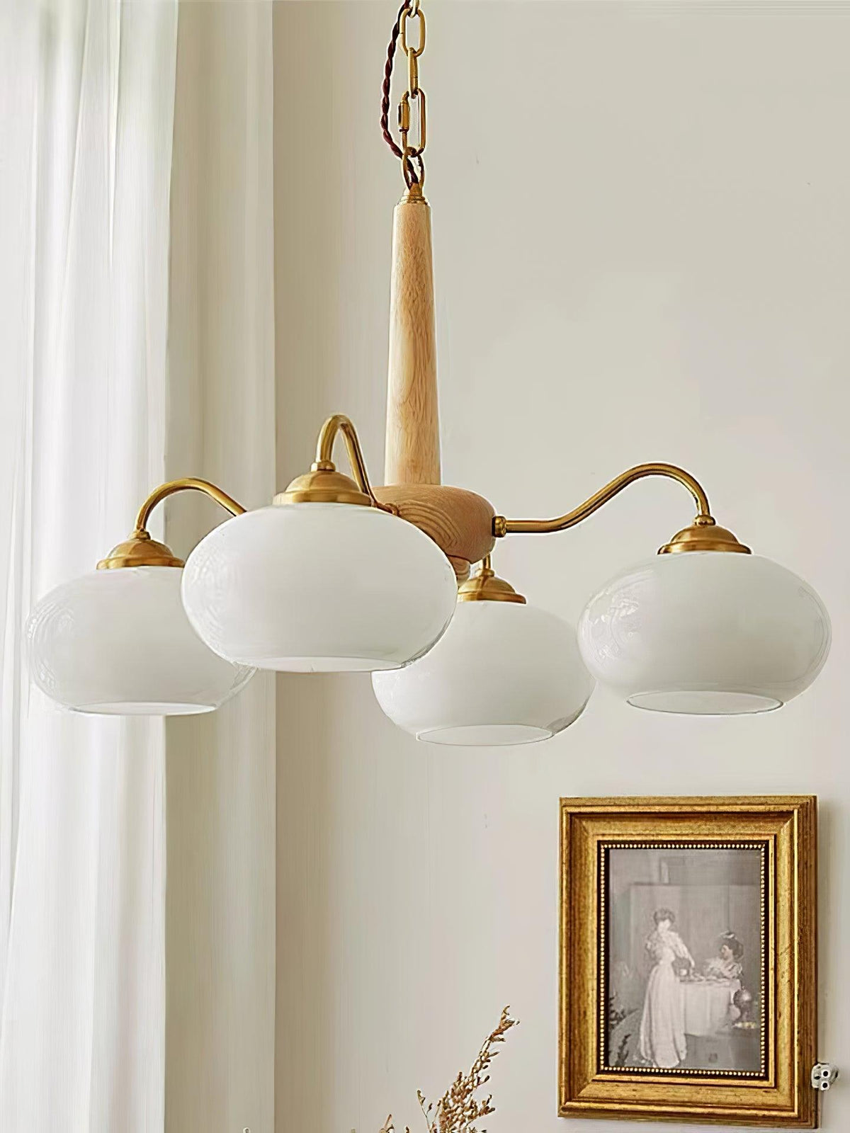 Mavene Suspension Persimmon Laiton et Verre Élégante
