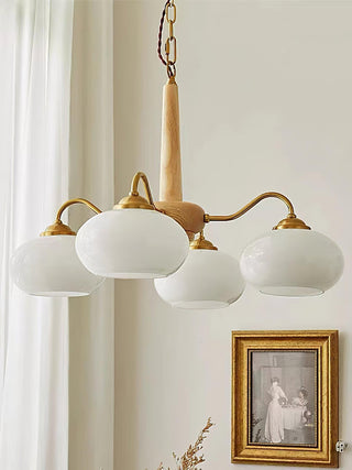 Lustra Suspension Persimmon Laiton et Verre Élégante