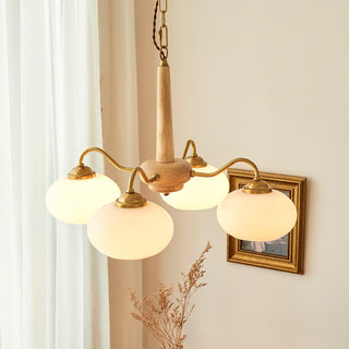 Lustra Suspension Persimmon Laiton et Verre Élégante