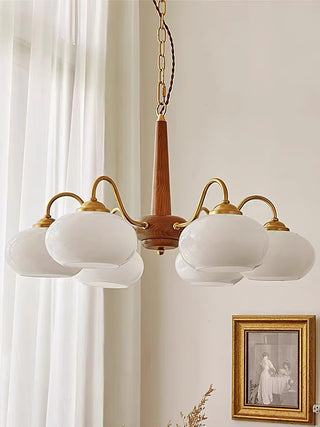 Lustra Suspension Persimmon Laiton et Verre Élégante