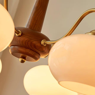 Lustra Suspension Persimmon Laiton et Verre Élégante
