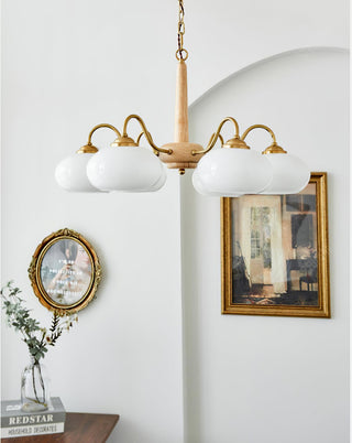 Lustra Suspension Persimmon Laiton et Verre Élégante