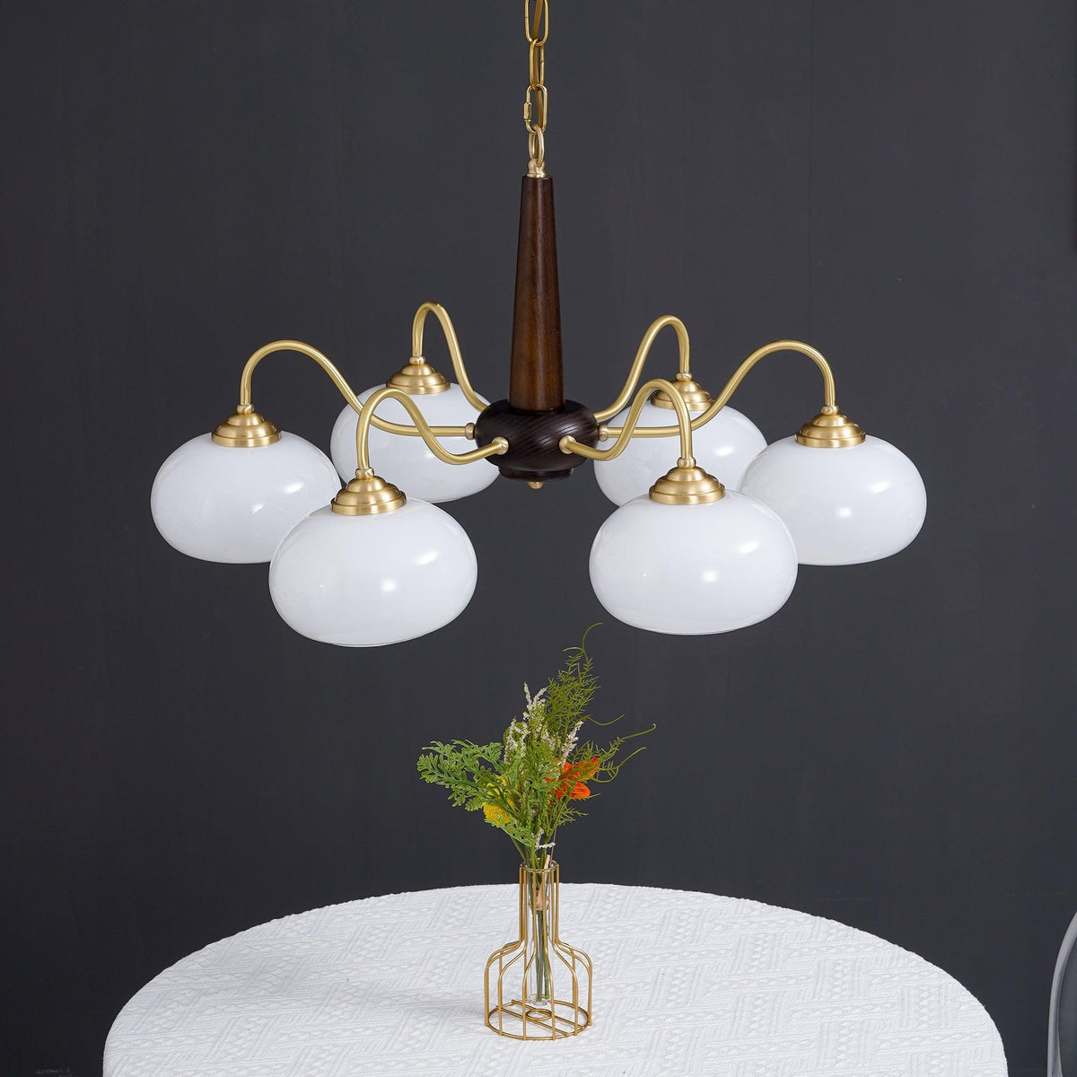 Mavene Suspension Persimmon Laiton et Verre Élégante