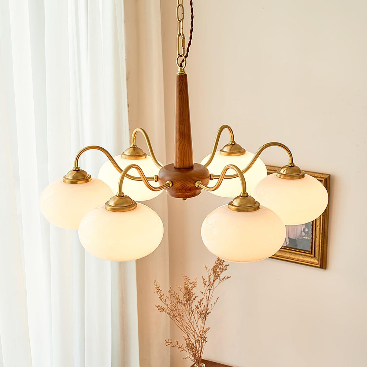 Mavene Suspension Persimmon Laiton et Verre Élégante