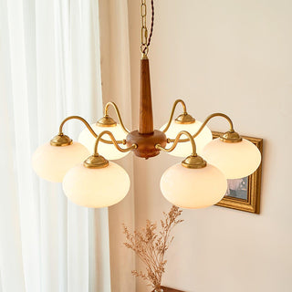 Lustra Suspension Persimmon Laiton et Verre Élégante