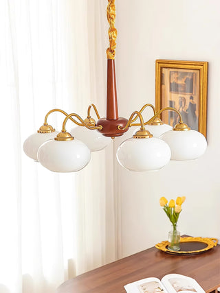 Lustra Suspension Persimmon Laiton et Verre Élégante