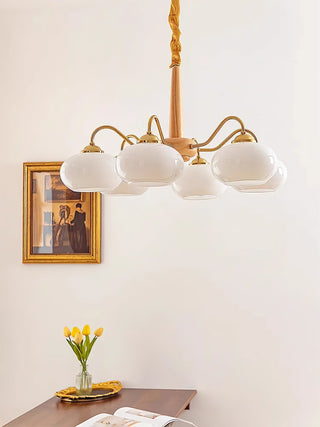 Lustra Suspension Persimmon Laiton et Verre Élégante