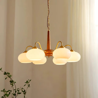 Lustra Suspension Persimmon Laiton et Verre Élégante