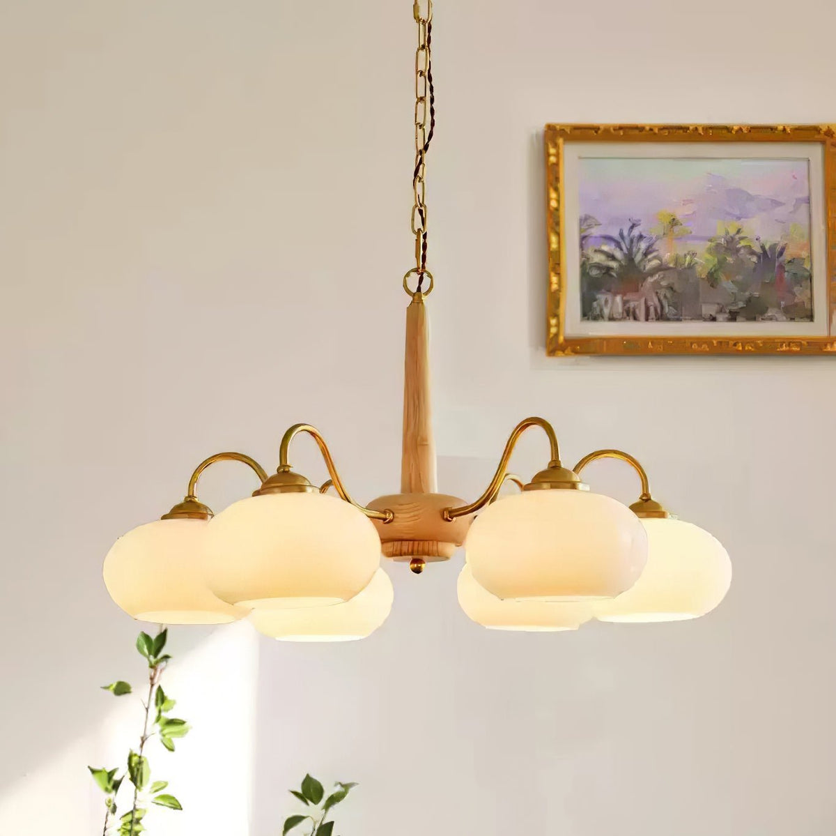 Mavene Suspension Persimmon Laiton et Verre Élégante