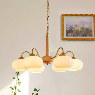 Lustra Suspension Persimmon Laiton et Verre Élégante