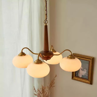 Lustra Suspension Persimmon Laiton et Verre Élégante