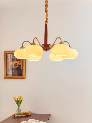 Lustra Suspension Persimmon Laiton et Verre Élégante