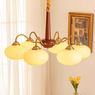 Lustra Suspension Persimmon Laiton et Verre Élégante