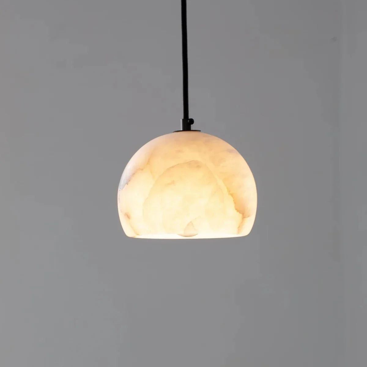 Petal Alabaster Dome Staircase Chandelier-Neutral Decor