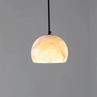 Petal Alabaster Dome Staircase Chandelier-Neutral Decor