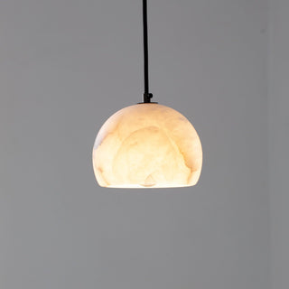 Petal Alabaster Dome Staircase Chandelier-Neutral Decor