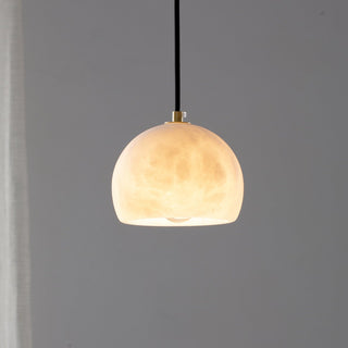 Petal Alabaster Dome Staircase Chandelier-Neutral Decor