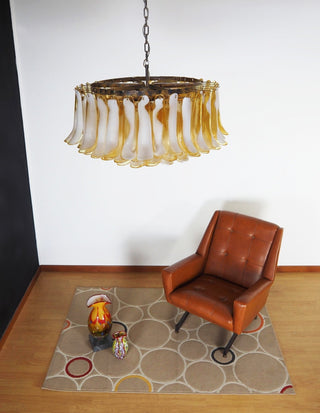 Aurora Lustre Ambre Verre Murano Pétale Élégant