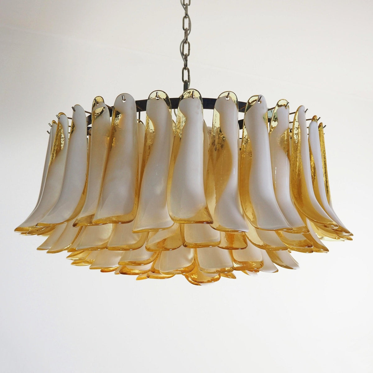 Zeveria Lustre Ambre Verre Murano Pétale Élégant
