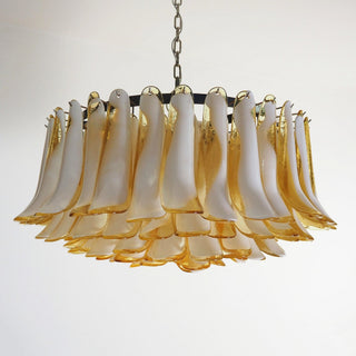 Aurora Lustre Ambre Verre Murano Pétale Élégant