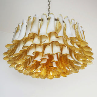Aurora Lustre Ambre Verre Murano Pétale Élégant