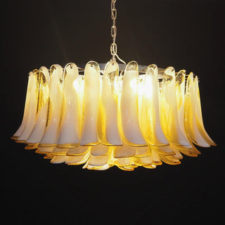 Aurora Lustre Ambre Verre Murano Pétale Élégant