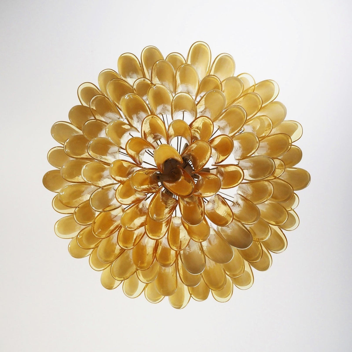 Zeveria Lustre Ambre Verre Murano Pétale Élégant