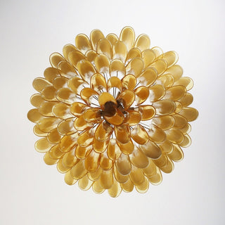 Aurora Lustre Ambre Verre Murano Pétale Élégant