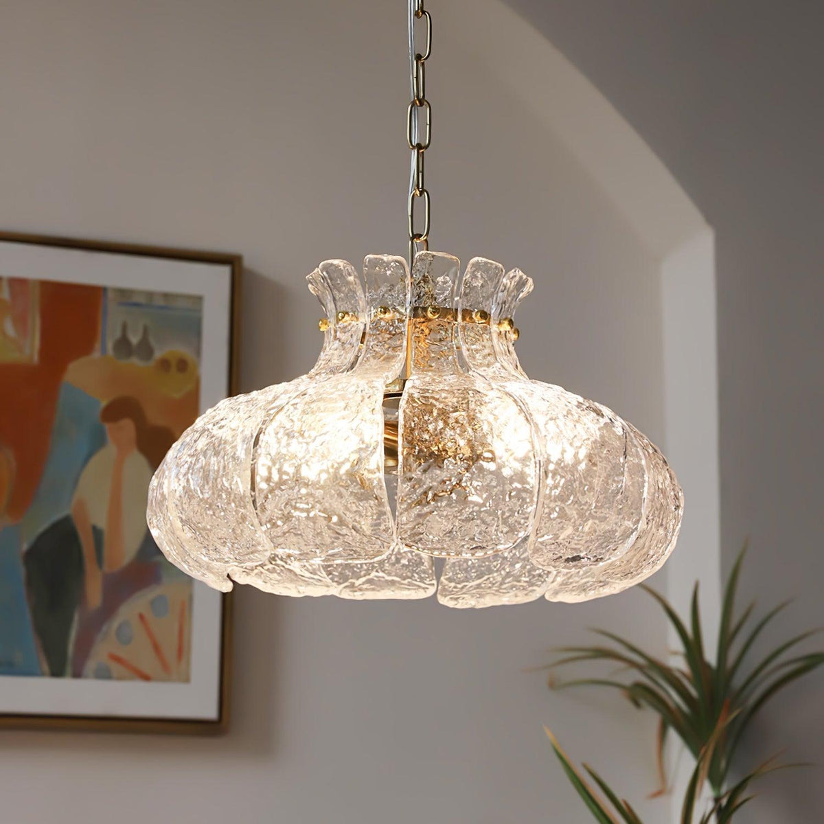 Lunace Laiton Verre Glamour Pendentif Lumière
