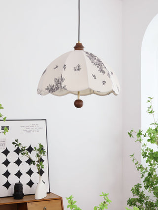 Vevenir Pétale Chuchotement Bois Tissu Pendentif Lampe