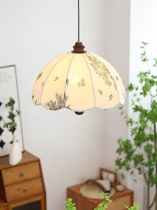 Vevenir Pétale Chuchotement Bois Tissu Pendentif Lampe