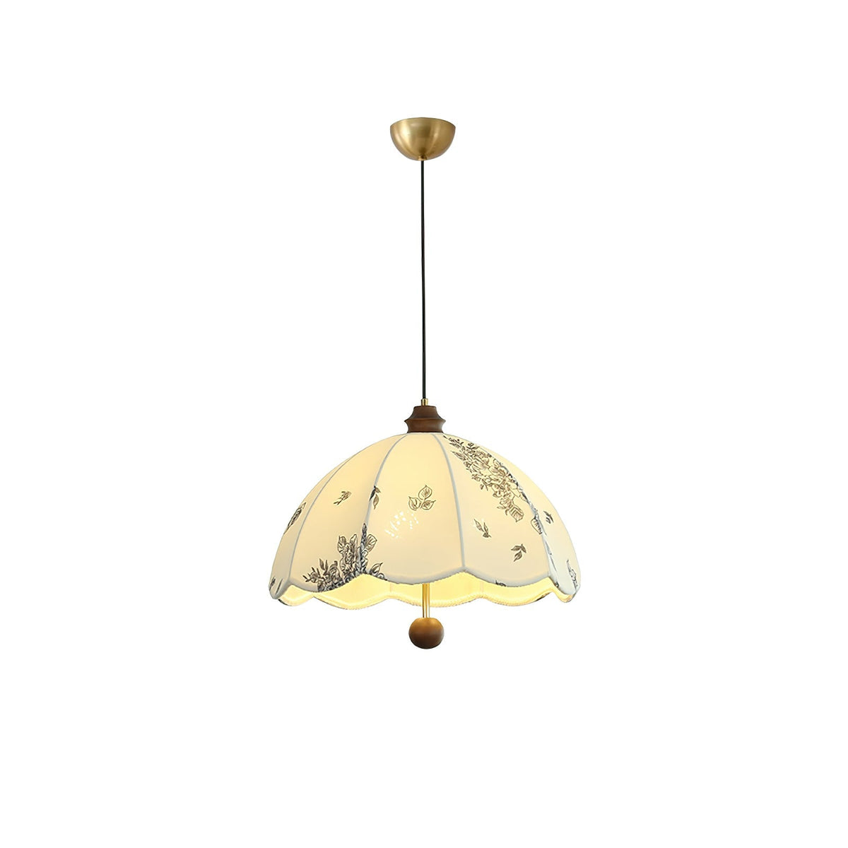 Jovevia Pétale Chuchotement Bois Tissu Pendentif Lampe