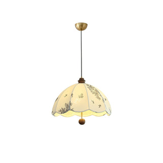 Vevenir Pétale Chuchotement Bois Tissu Pendentif Lampe